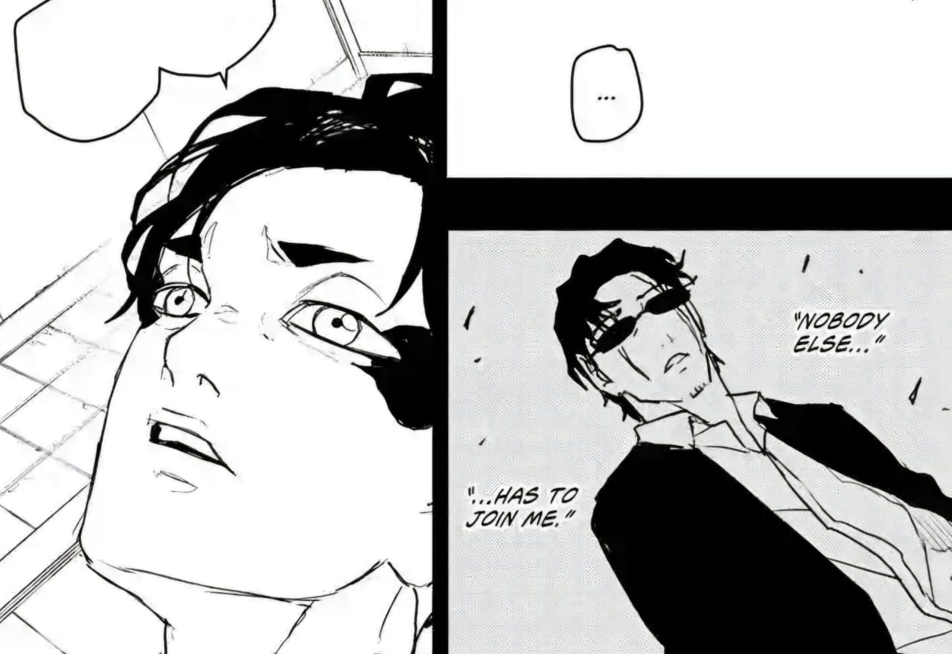 Uruha realizes Samura's plans in the chapter (Image via Shueisha)